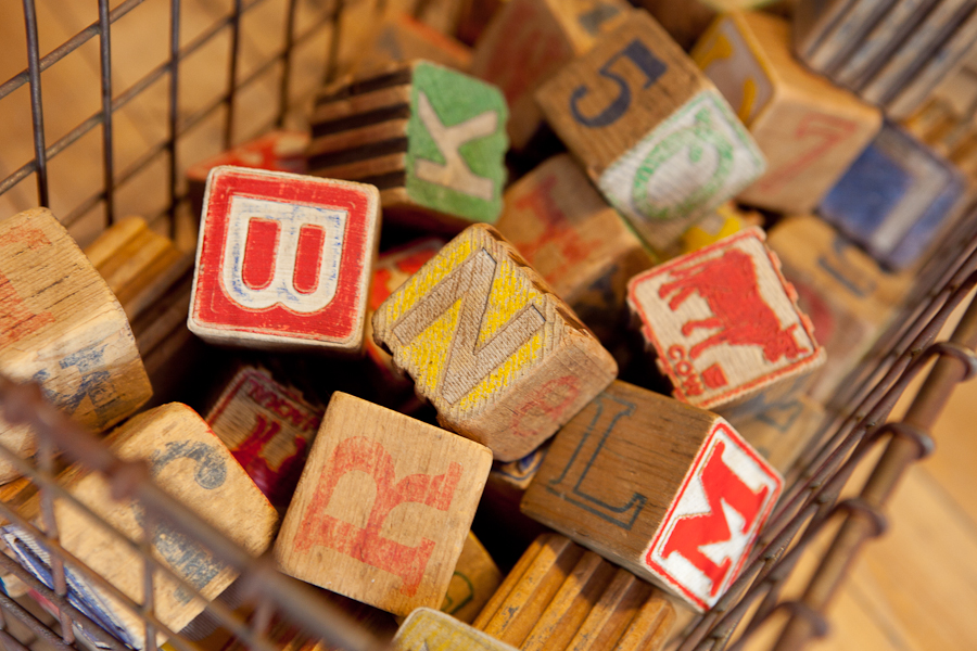 Old wooden blocks that could make a fun decoration.