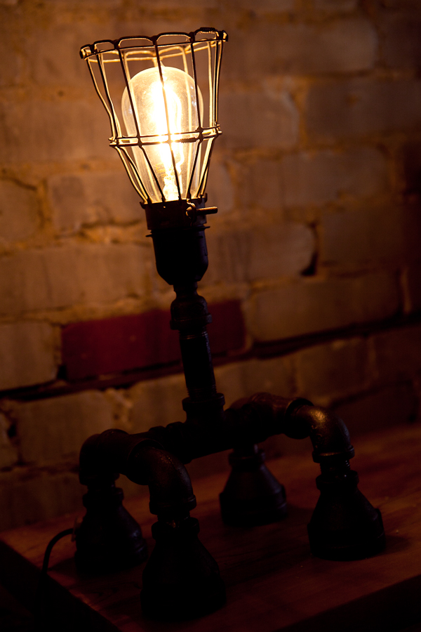 An industrial light fixture. 