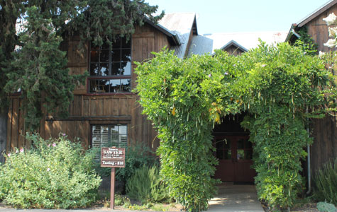 The entrance to Sawyer Cellars