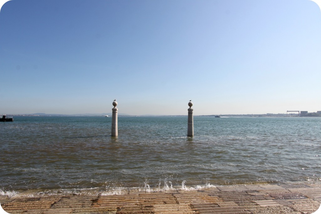 Pillars as the entrance way to Lisbon