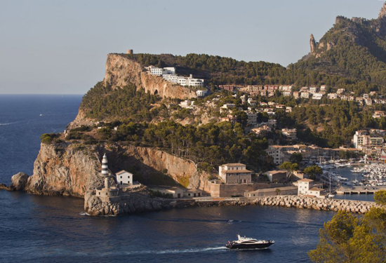 The Jumeriah Port Soller Hotel & Spa sits on the cliff.